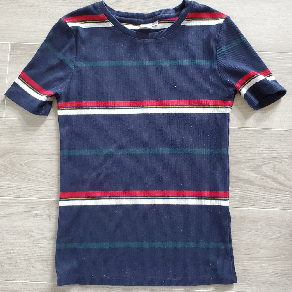 TWIK ribbed striped Tee Size Small